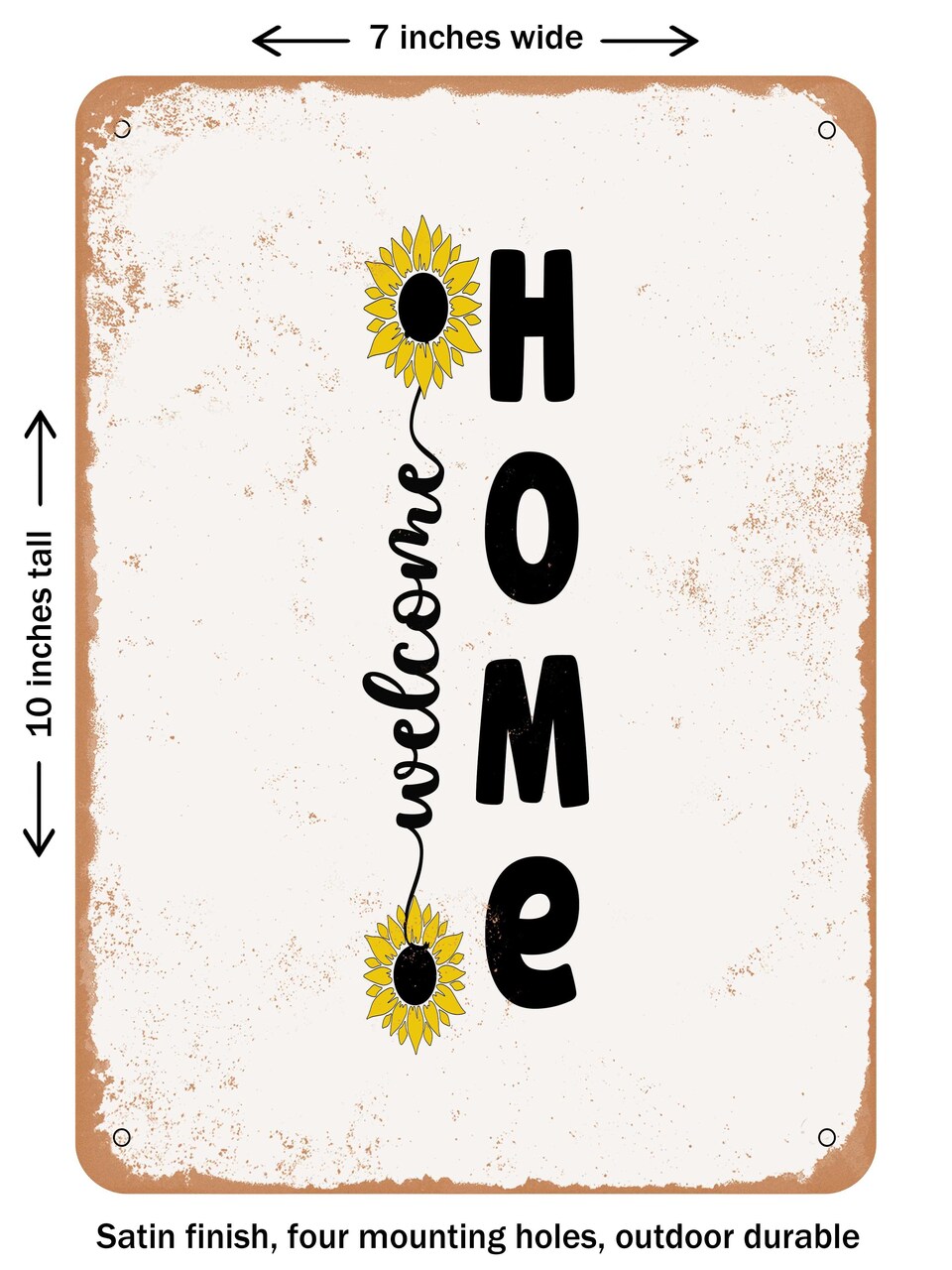 DECORATIVE METAL SIGN - Welcome Home - 2 - Vintage Rusty Look